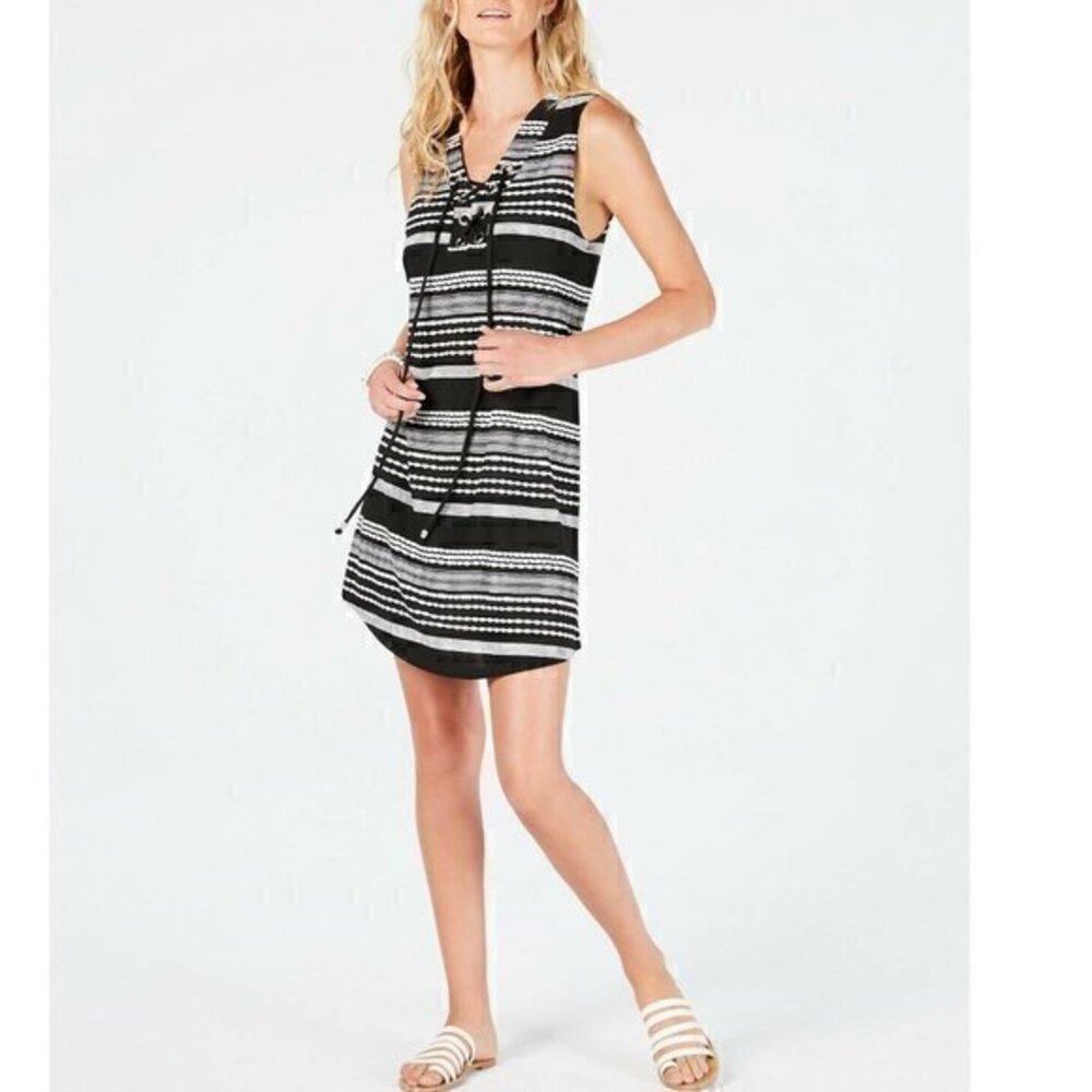 Dotti  triped Cover-up - Black/White